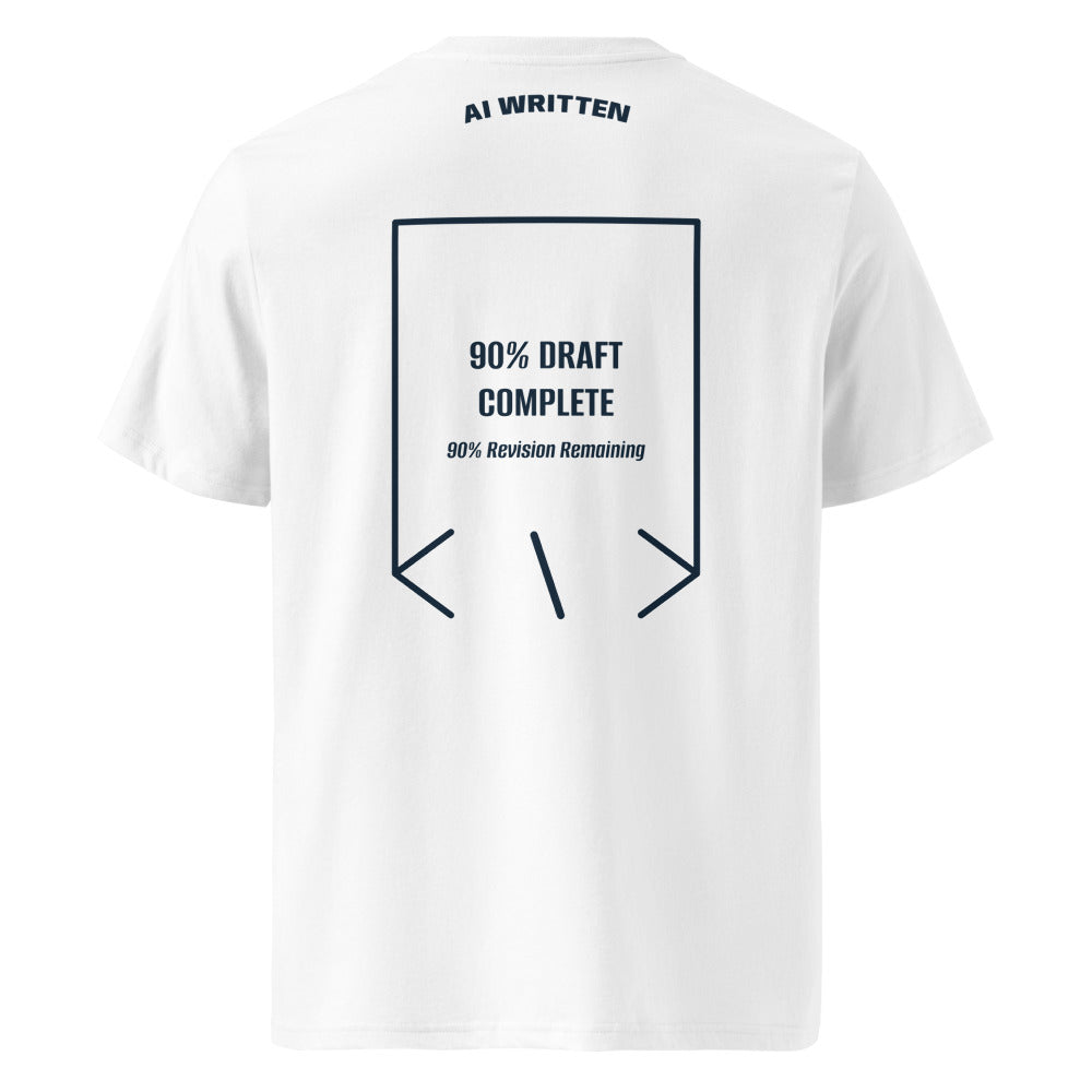 90% Draft Complete — White French Navy back mockup