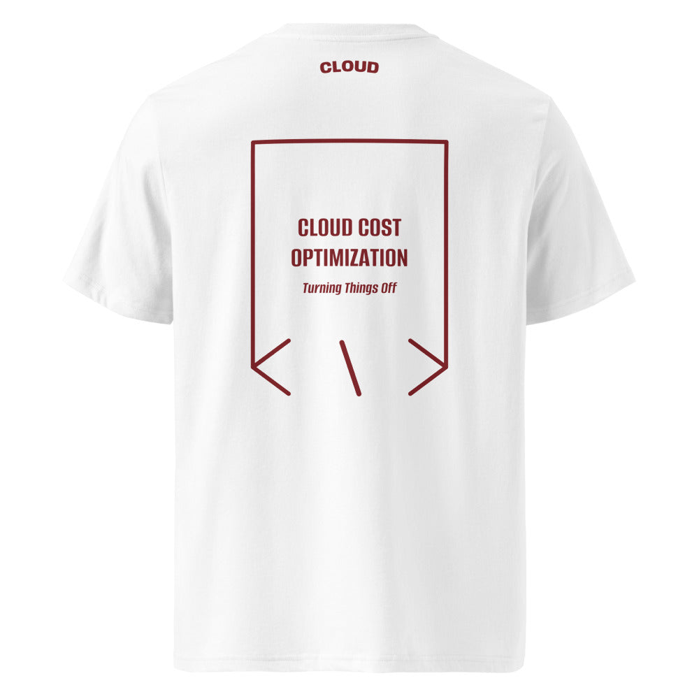 Cloud Cost Optimization — White Burgundy back mockup