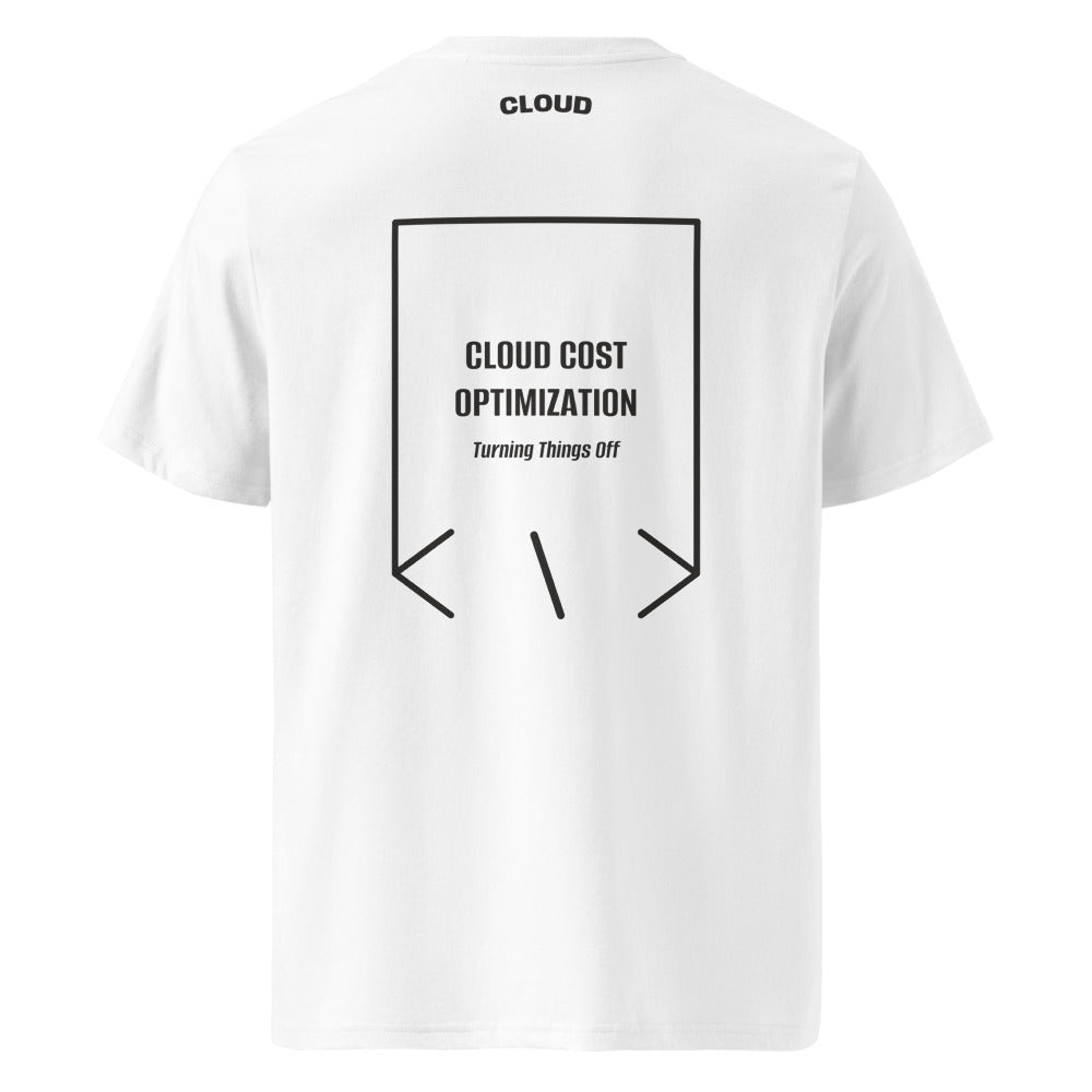 Cloud Cost Optimization — White Dark Heather Grey back mockup