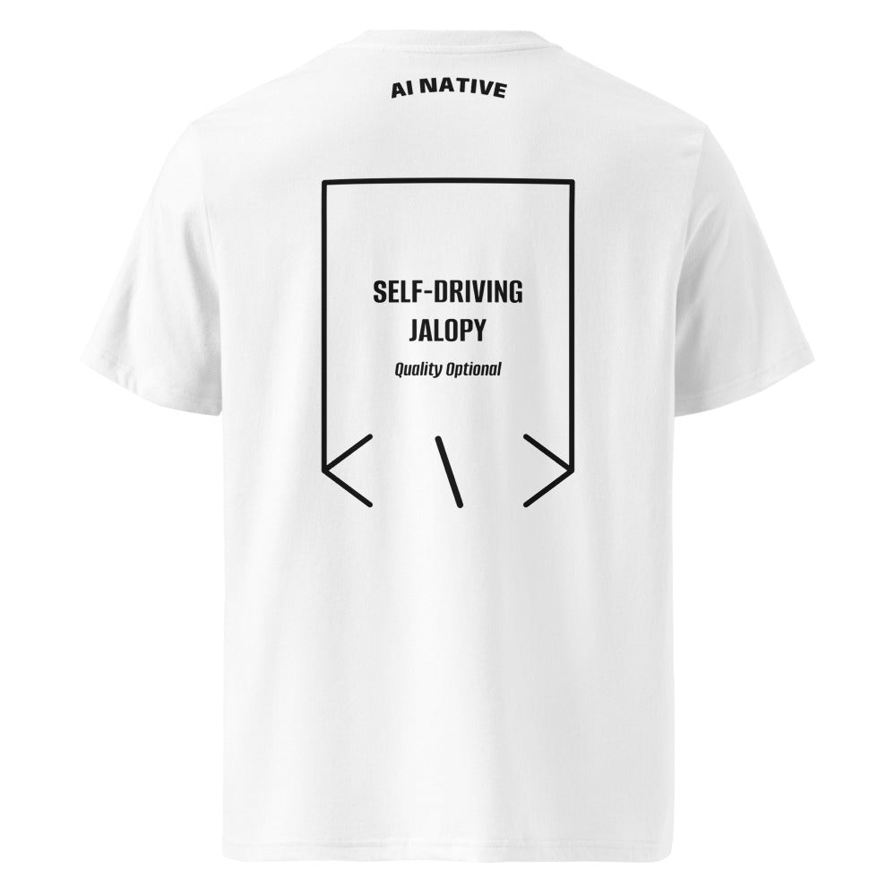 Self-Driving Jalopy — White Black back mockup