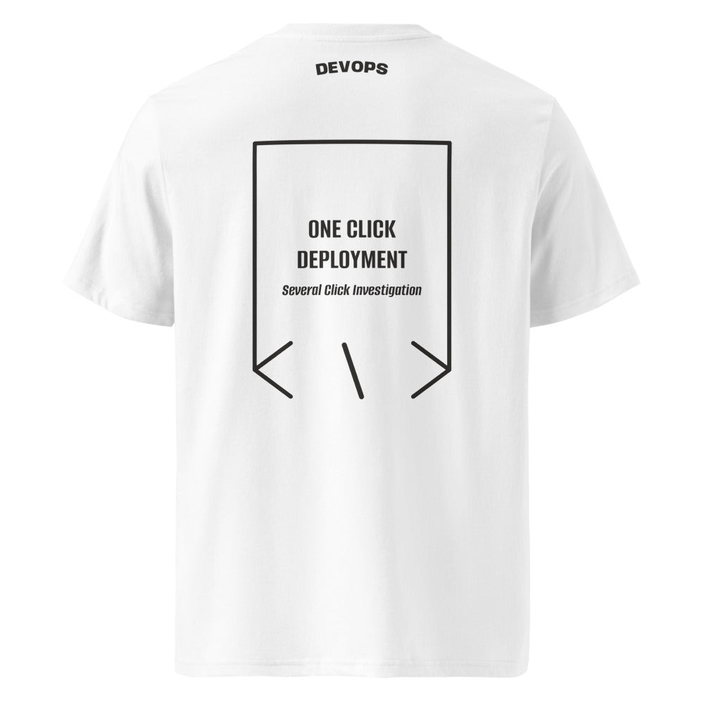 One Click Deployment — White Dark Heather Grey back mockup