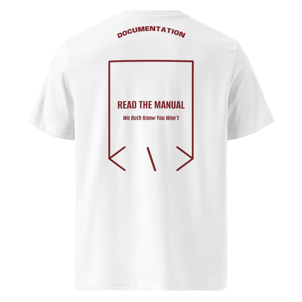 Read The Manual — White Burgundy back mockup