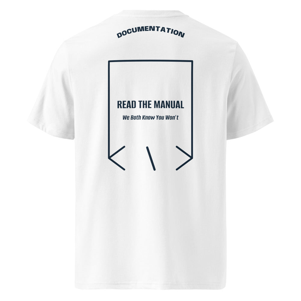 Read The Manual — White French Navy back mockup