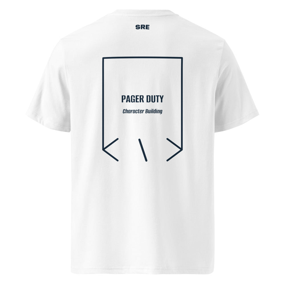 Pager Duty — White French Navy back mockup