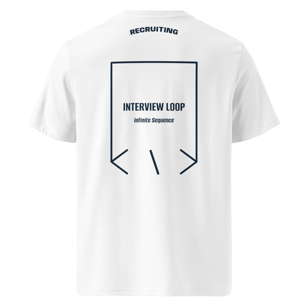 Interview Loop — White French Navy back mockup