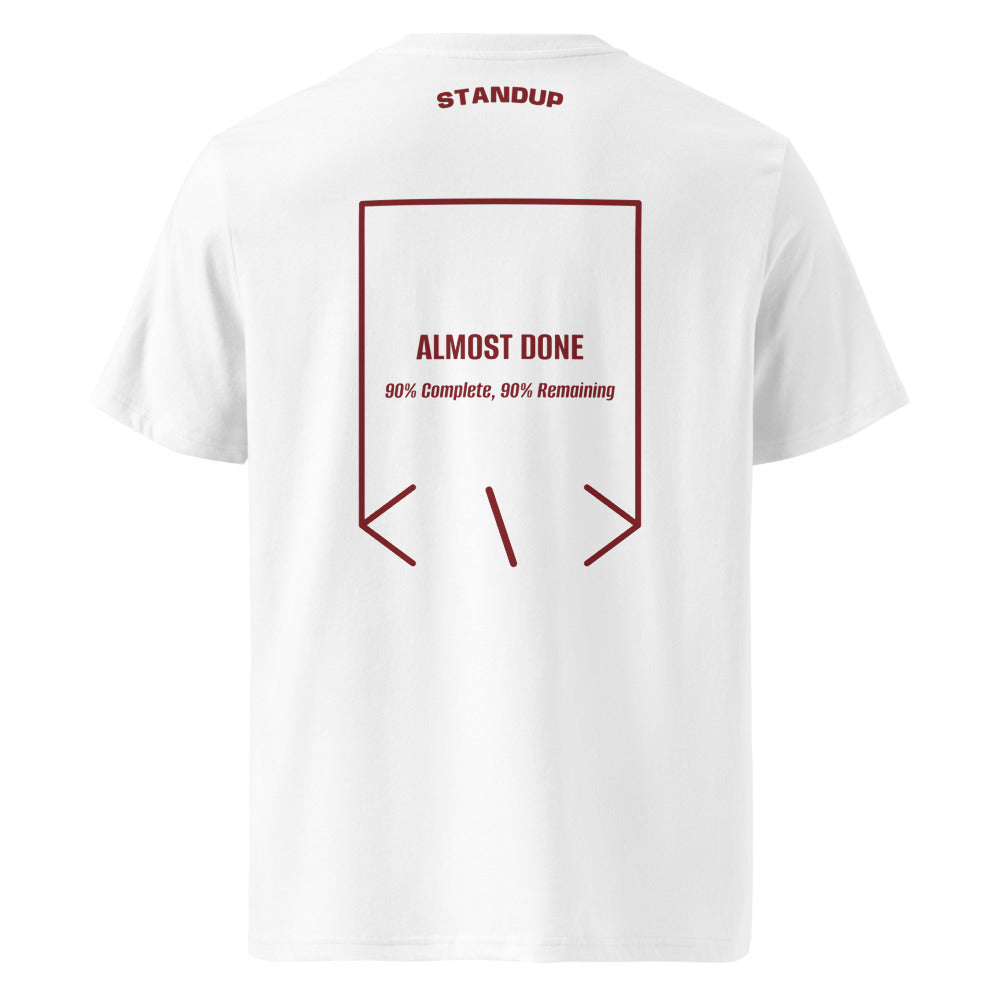Almost Done — White Burgundy back mockup