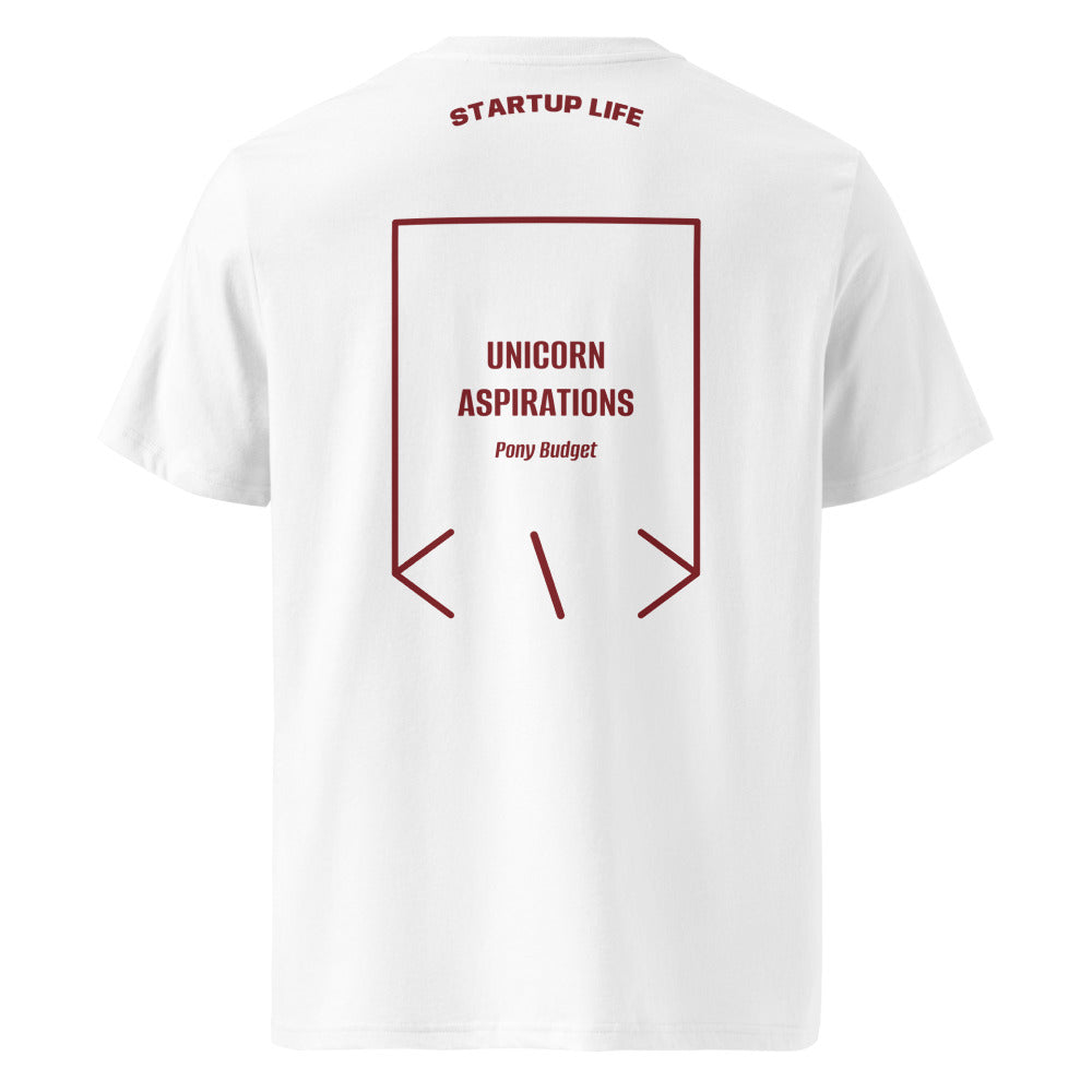 Unicorn Aspirations — White Burgundy back mockup