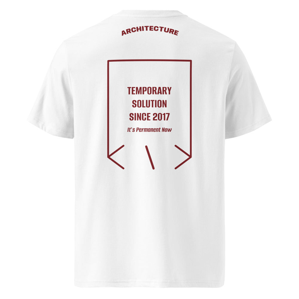 Temporary Solution Since 2017 — White Burgundy back mockup