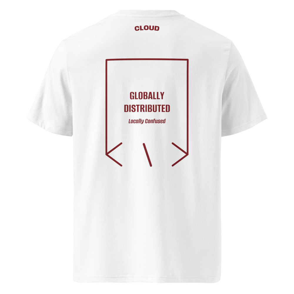 Globally Distributed — White Burgundy back mockup