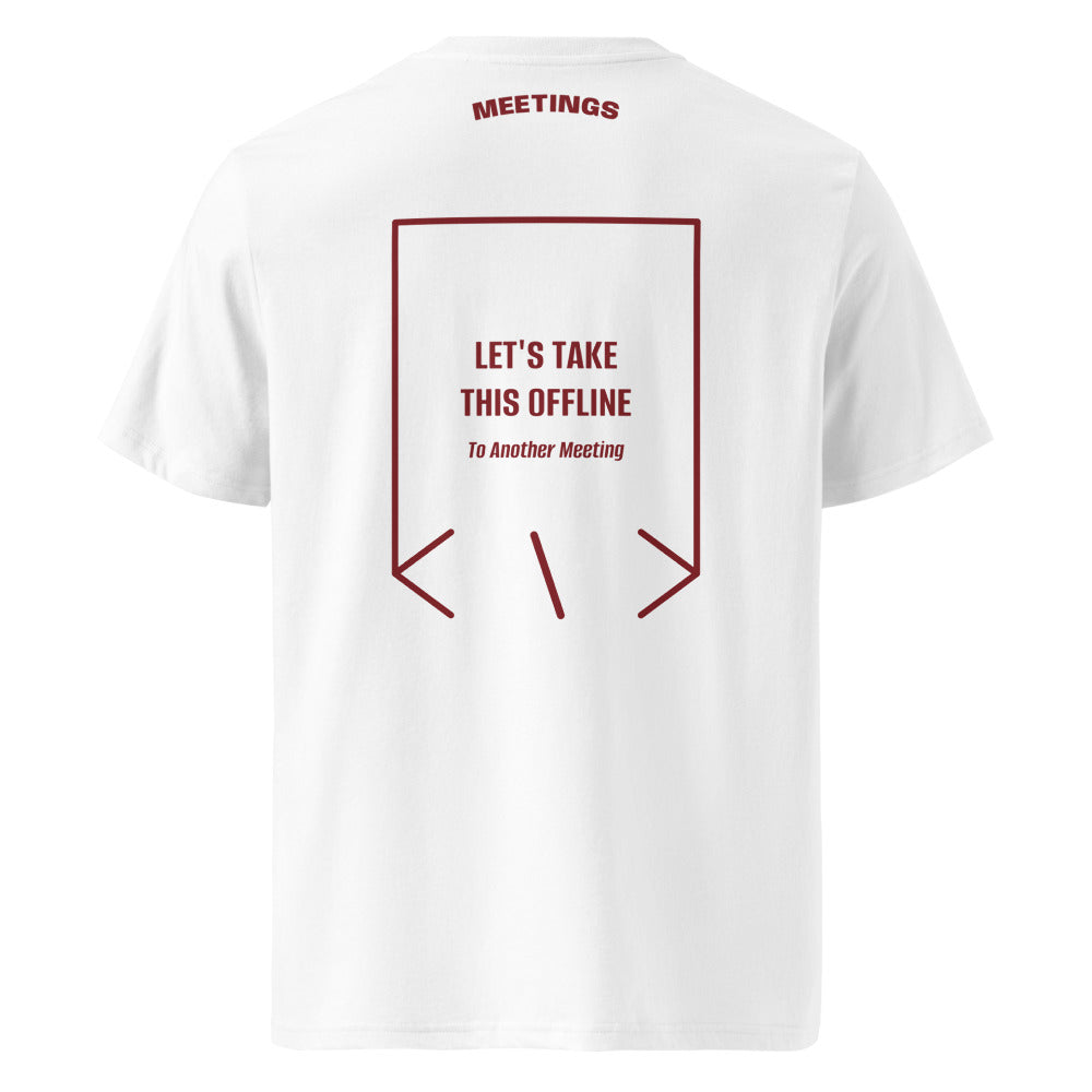 Let's Take This Offline — White Burgundy back mockup