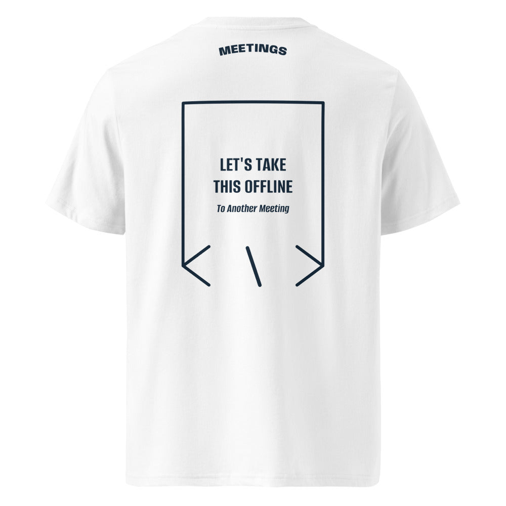 Let's Take This Offline — White French Navy back mockup