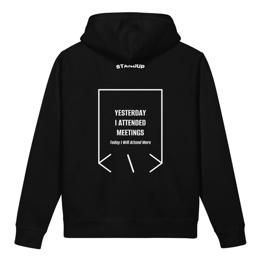 Yesterday I Attended Meetings — Black White back mockup