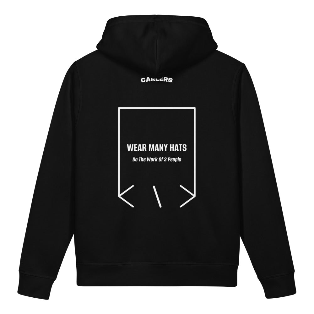 Wear Many Hats — Black White back mockup