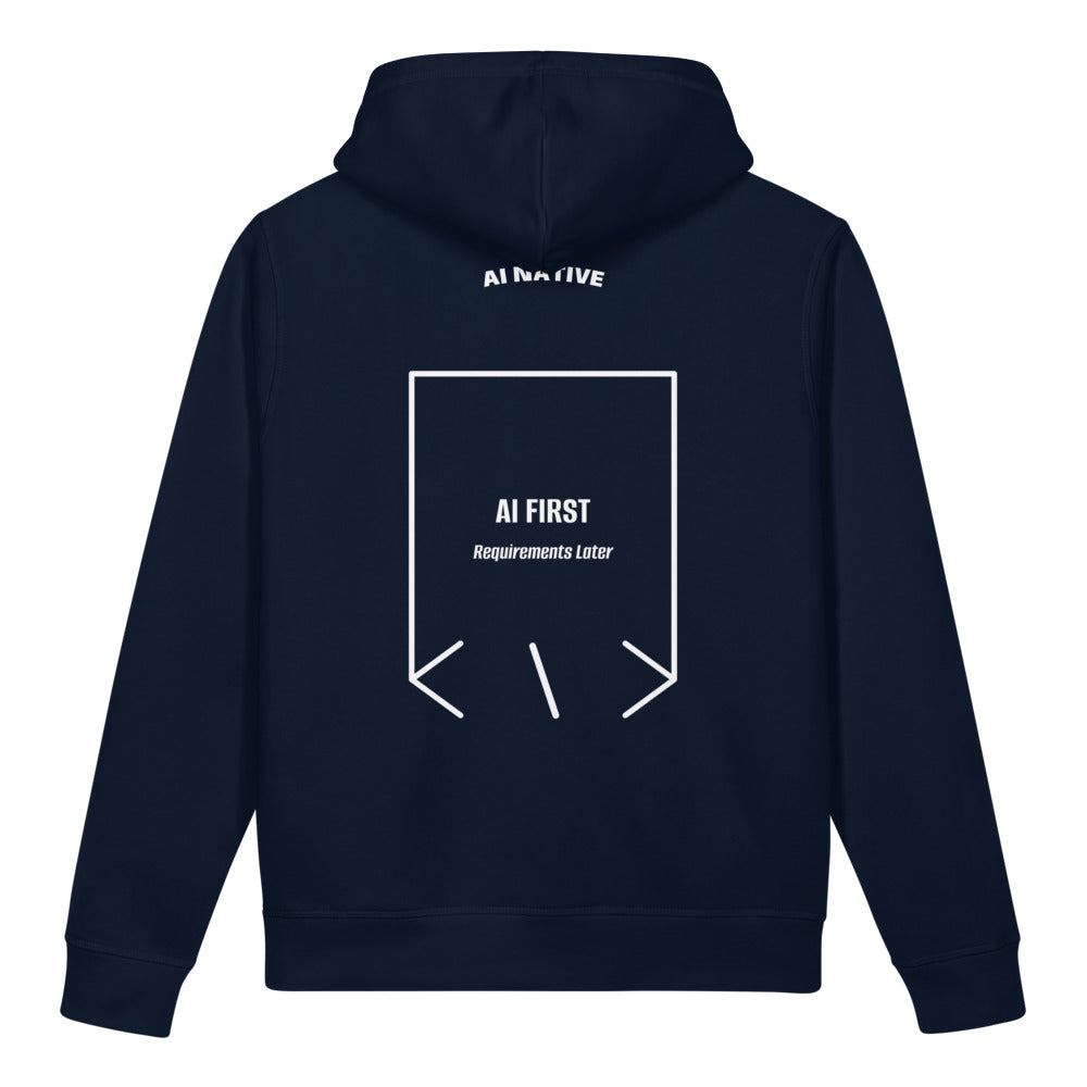 AI First — French Navy White back mockup