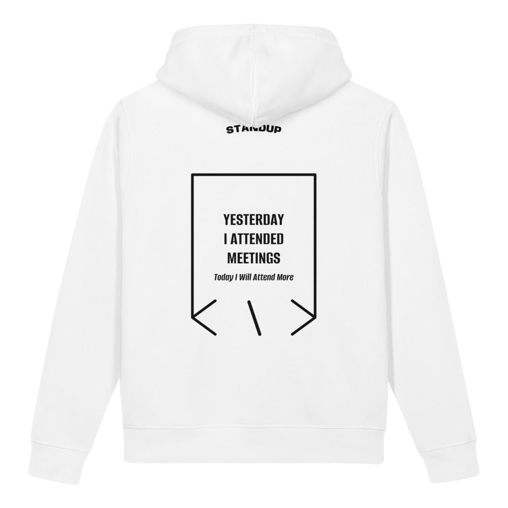 Yesterday I Attended Meetings — White Black back mockup