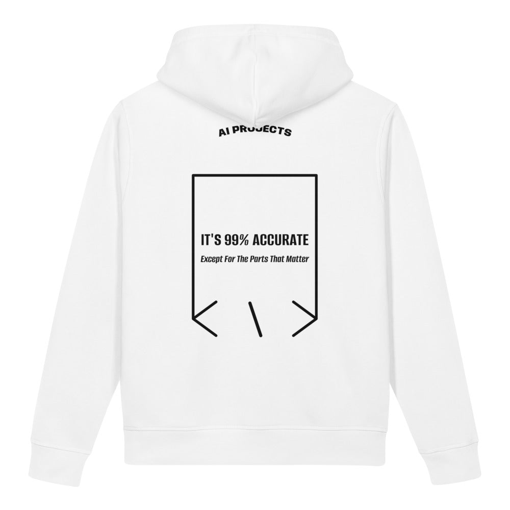 It's 99% Accurate — White Black back mockup