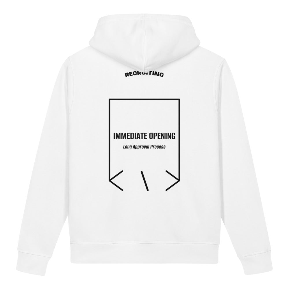 Immediate Opening — White Black back mockup
