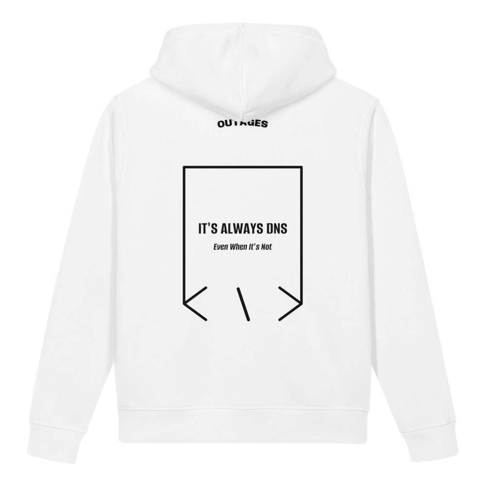It's Always DNS — White Black back mockup