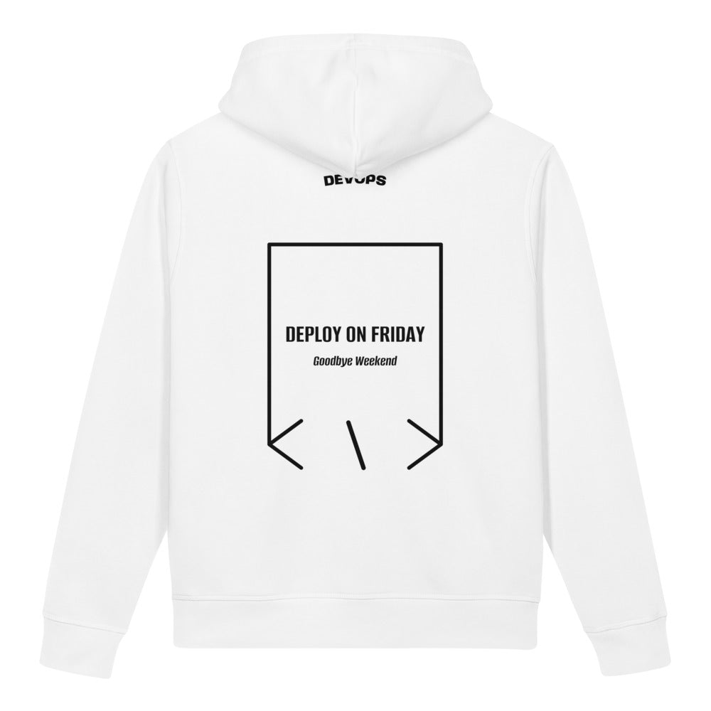 Deploy On Friday — White Black back mockup