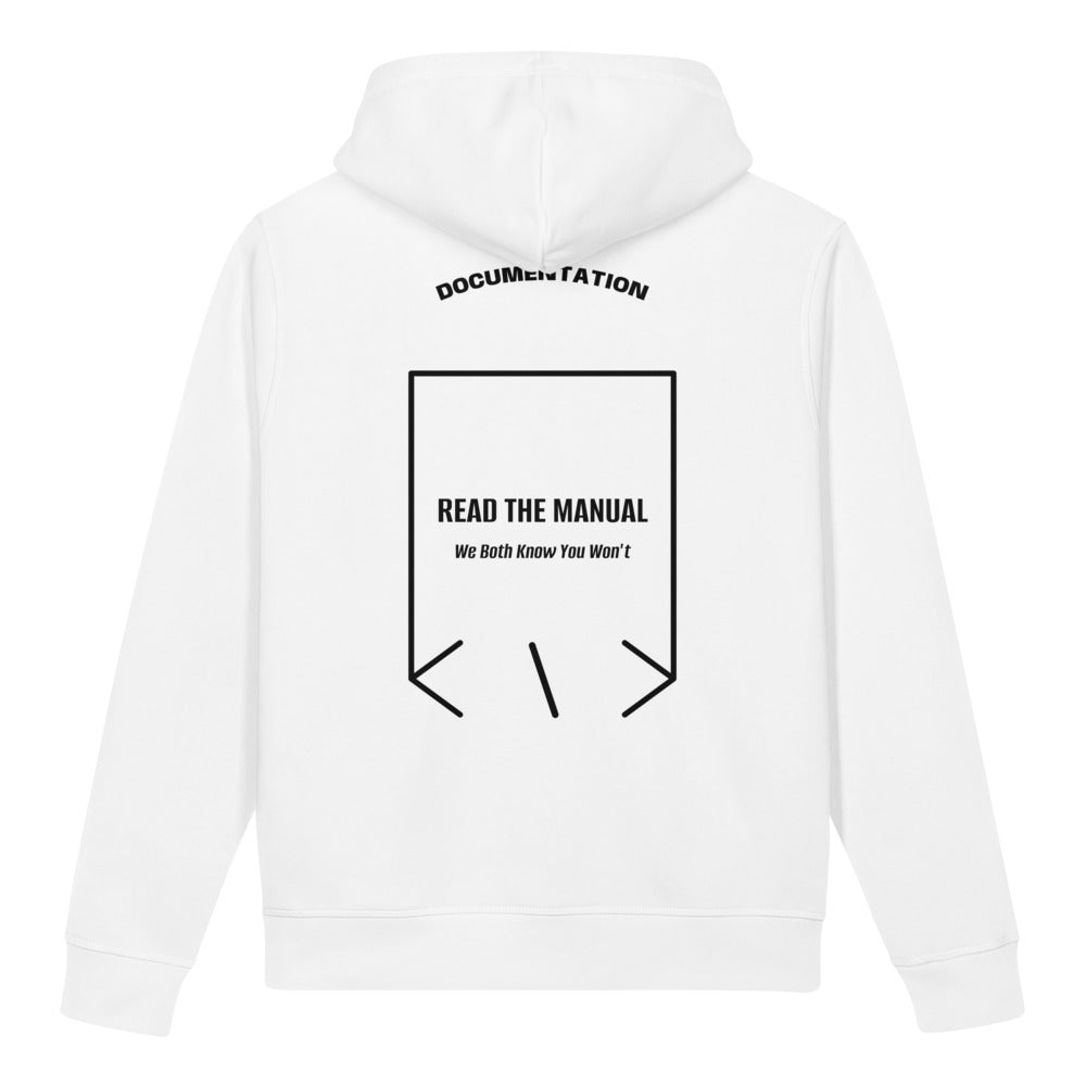 Read The Manual — White Black back mockup