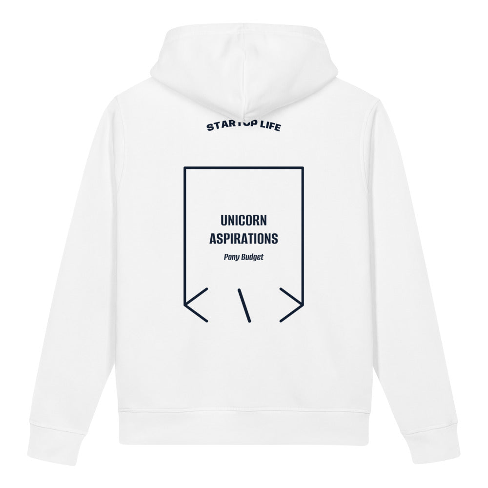 Unicorn Aspirations — White French Navy back mockup