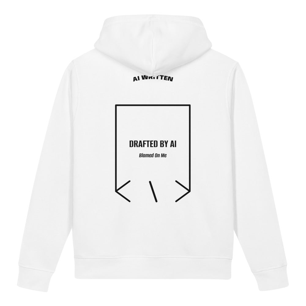 Drafted By AI — White Black back mockup