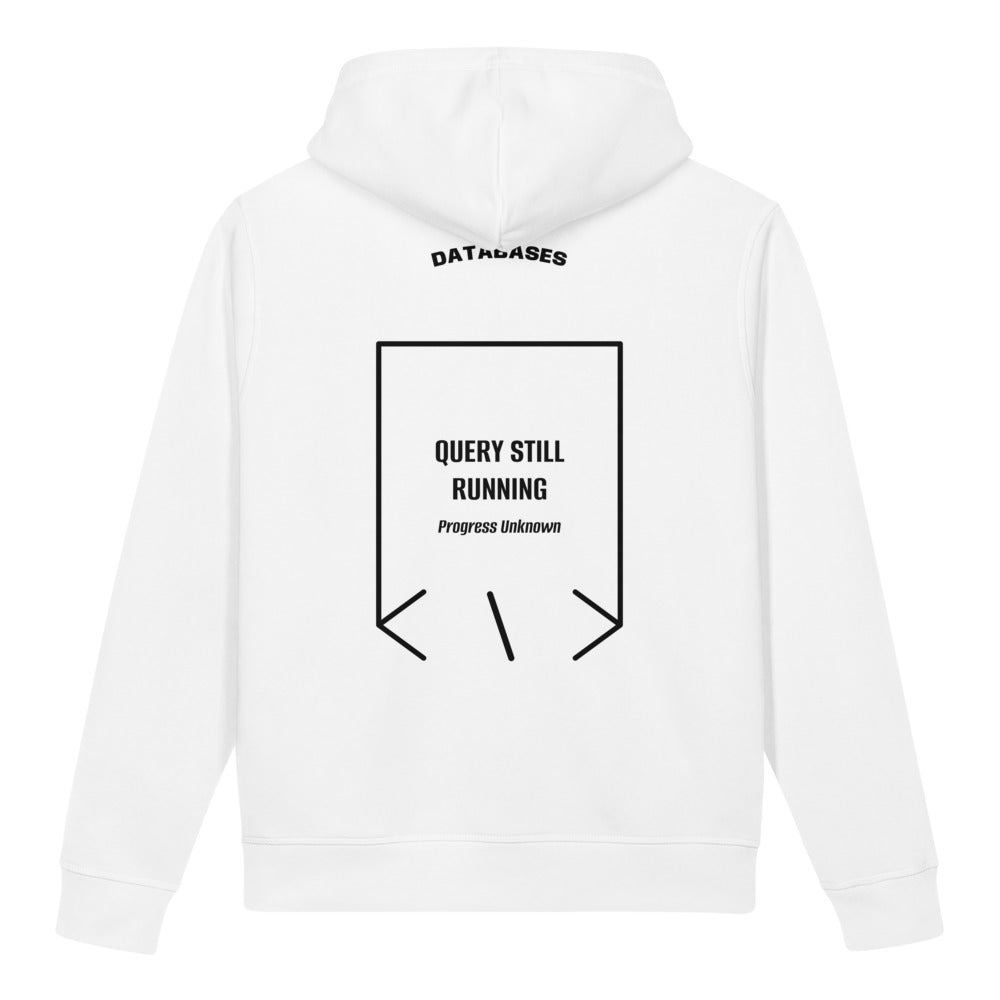Query Still Running — White Black back mockup