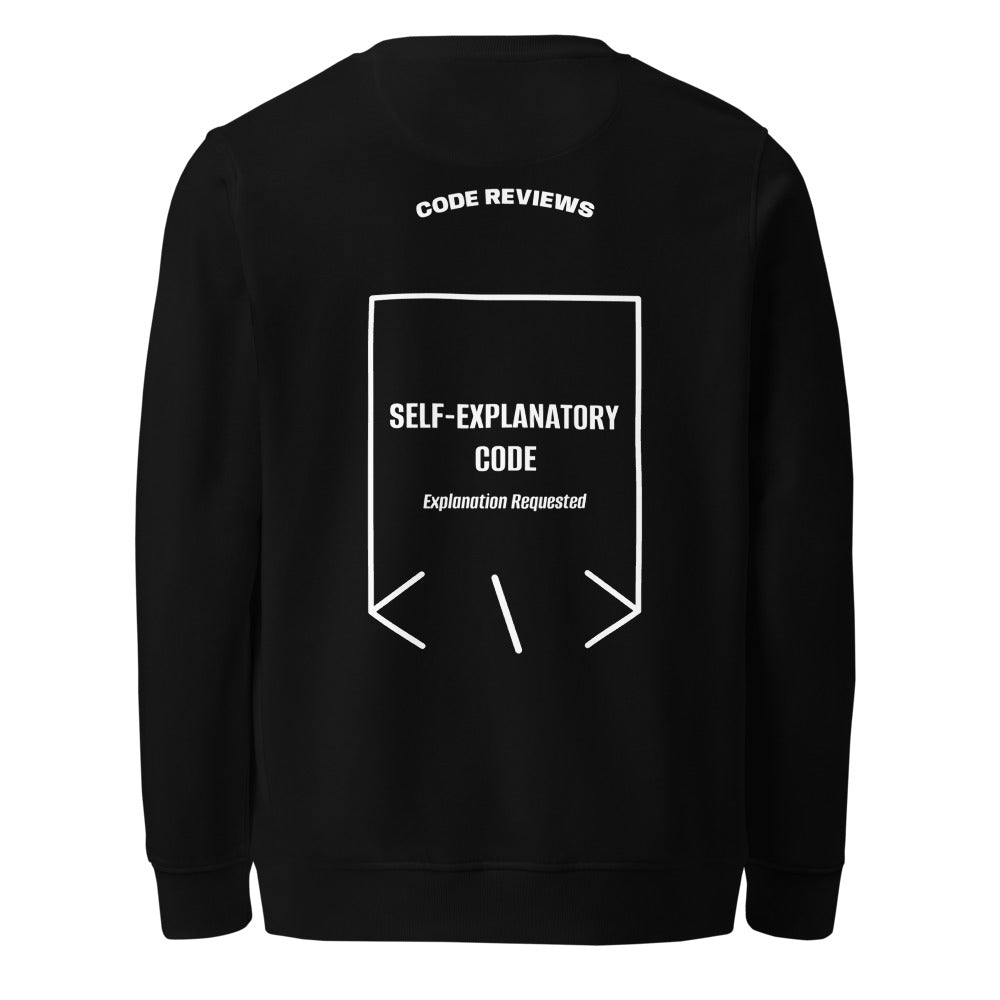 Self-Explanatory Code — secondary back mockup