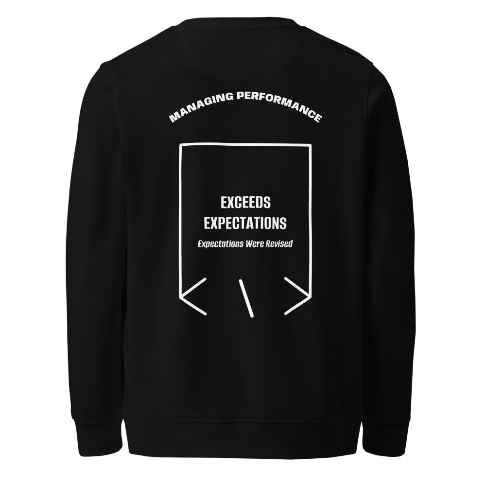 Exceeds Expectations — Black White back mockup