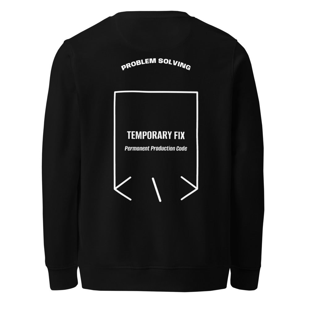 Temporary Fix — Black White back mockup