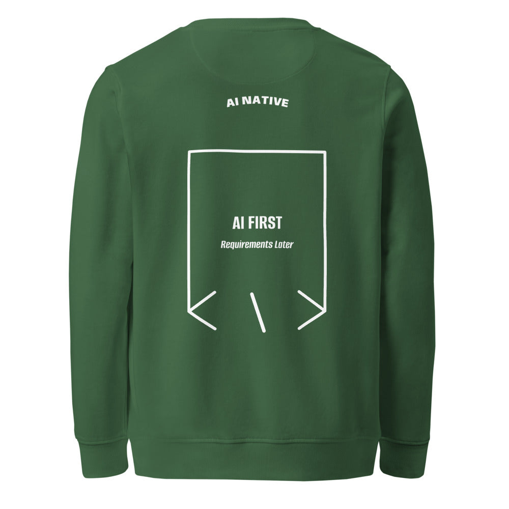 AI First — Bottle Green White back mockup