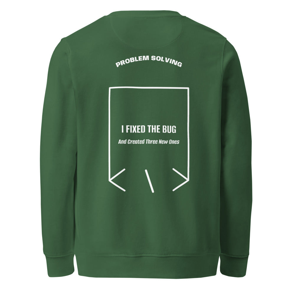 I Fixed The Bug — Bottle Green White back mockup