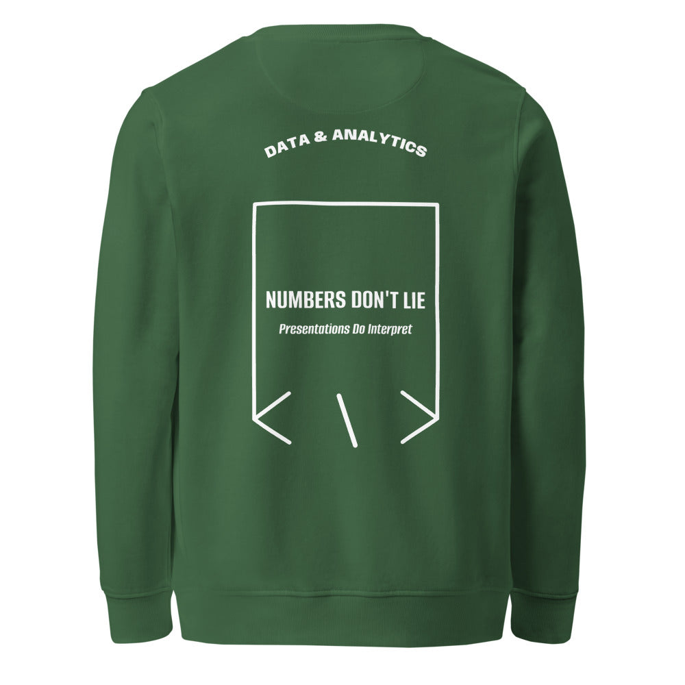 Numbers Don't Lie — Bottle Green White back mockup