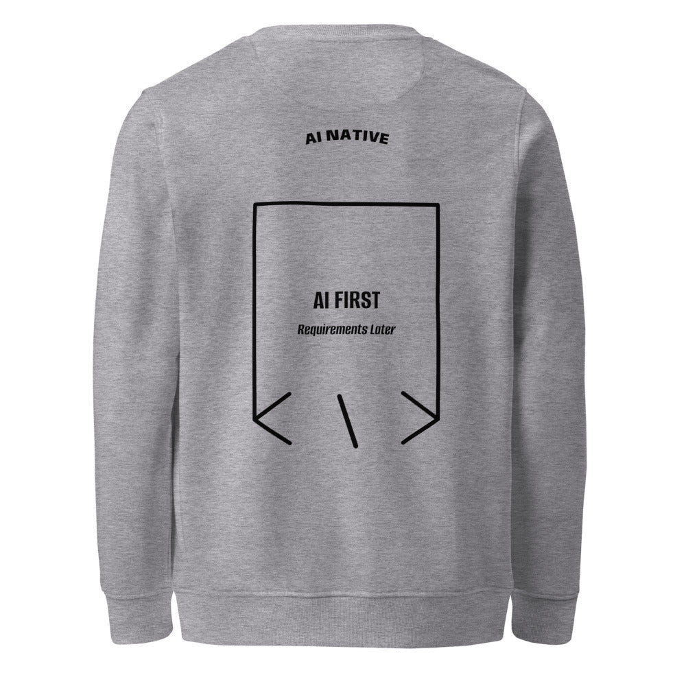 AI First — Grey Melange Black back mockup
