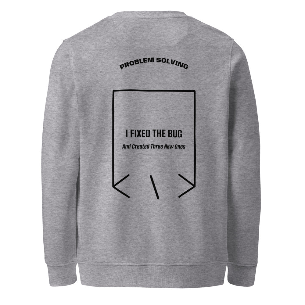 I Fixed The Bug — Grey Melange Black back mockup