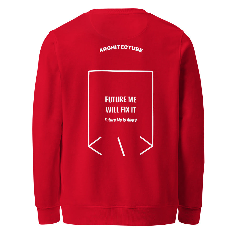 Future Me Will Fix It — Red White back mockup