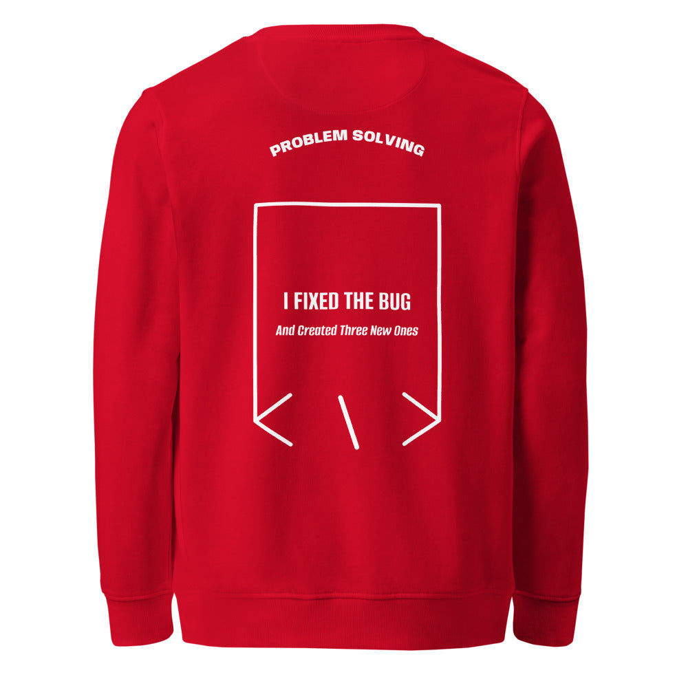 I Fixed The Bug — Red White back mockup