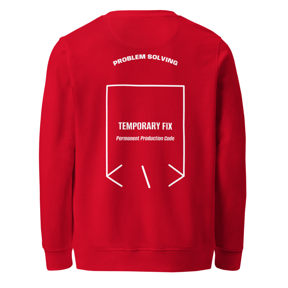 Temporary Fix — Red White back mockup