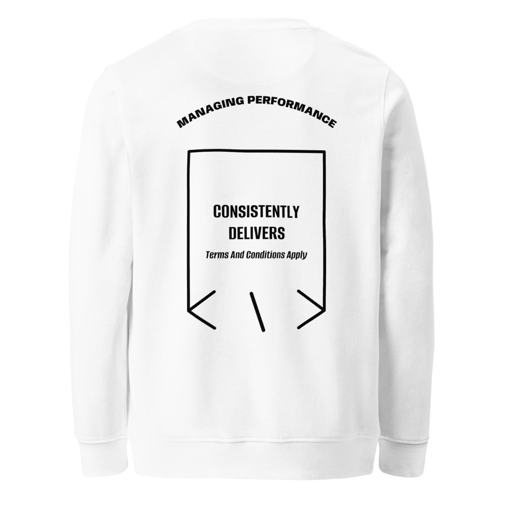 Consistently Delivers — White Black back mockup