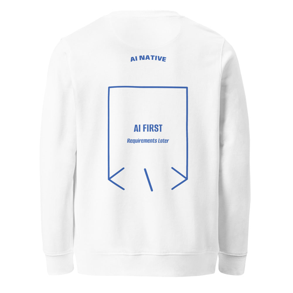AI First — White Royal Blue back mockup