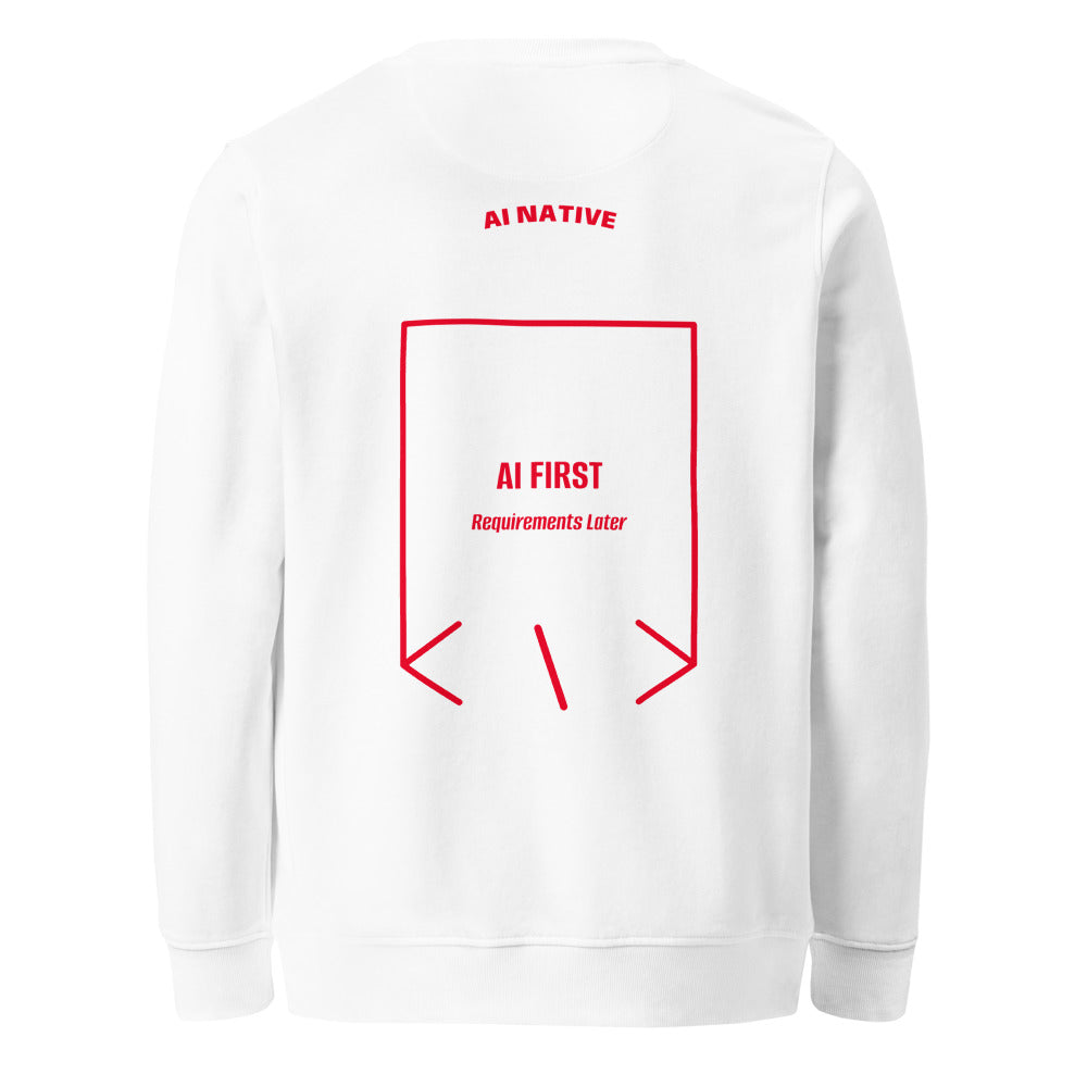 AI First — White Red back mockup