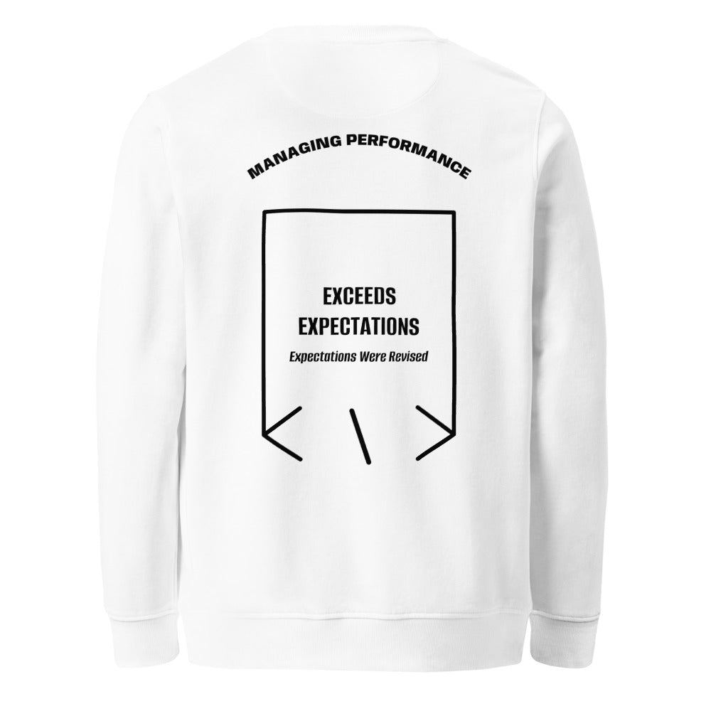 Exceeds Expectations — White Black back mockup