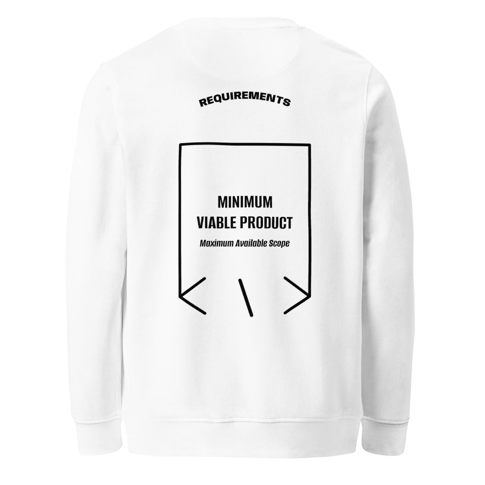 Minimum Viable Product — White Black back mockup