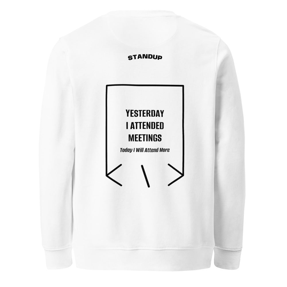 Yesterday I Attended Meetings — White Black back mockup