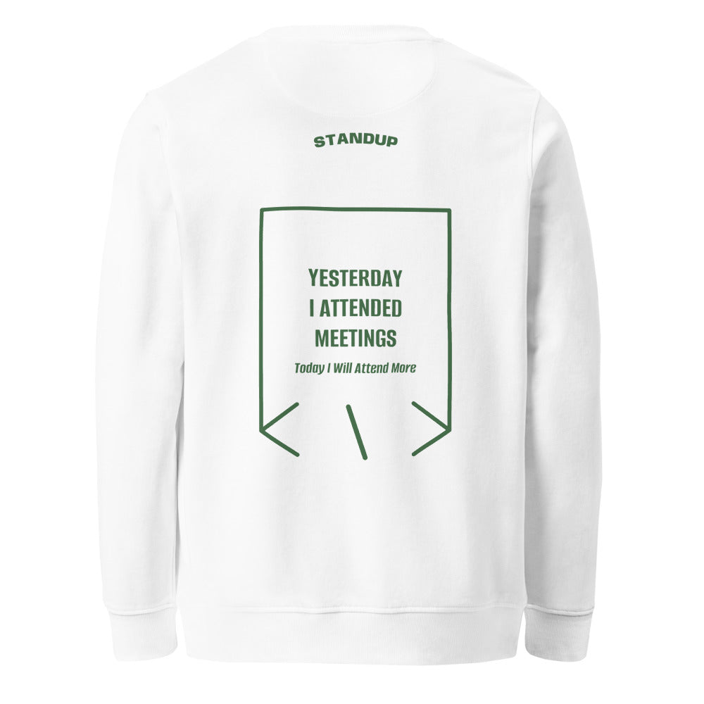 Yesterday I Attended Meetings — White Bottle Green back mockup