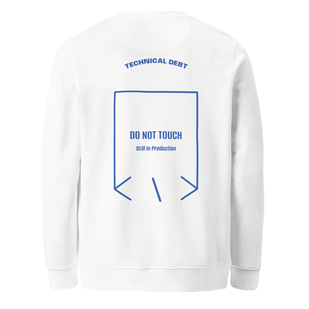 Do Not Touch — White Royal Blue back mockup