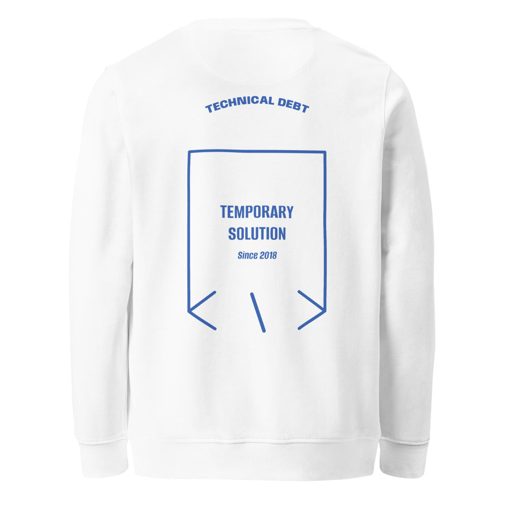 Temporary Solution — White Royal Blue back mockup
