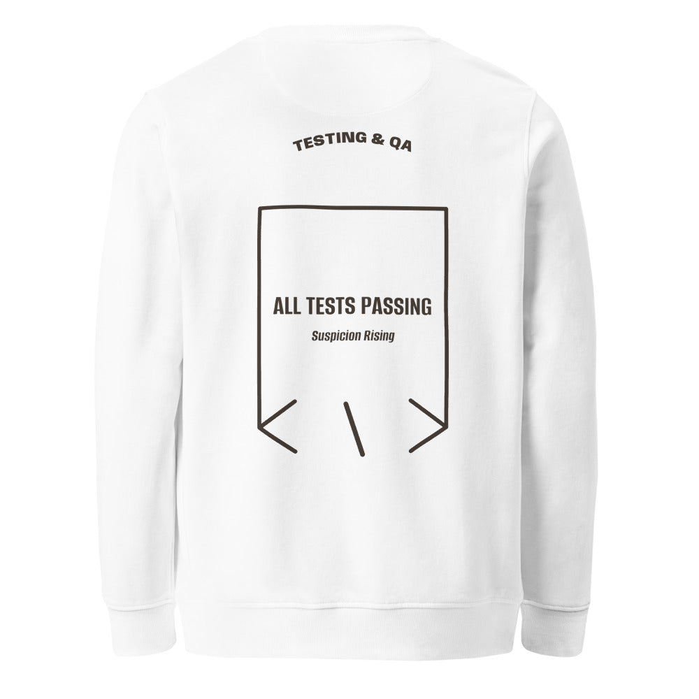 All Tests Passing — White Deep Charcoal Grey back mockup