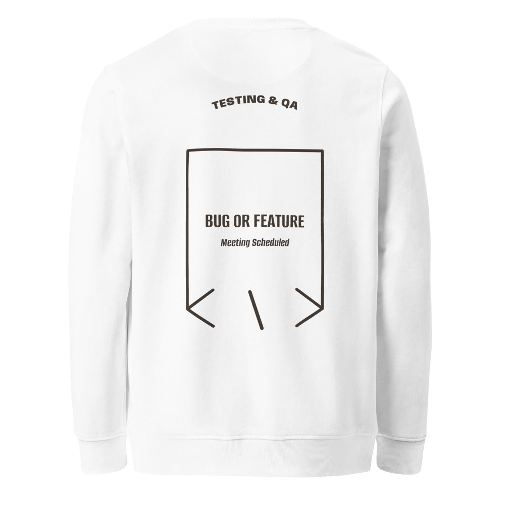 Bug Or Feature — White Deep Charcoal Grey back mockup