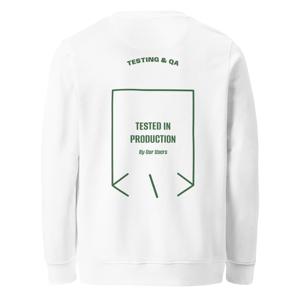 Tested In Production — White Bottle Green back mockup
